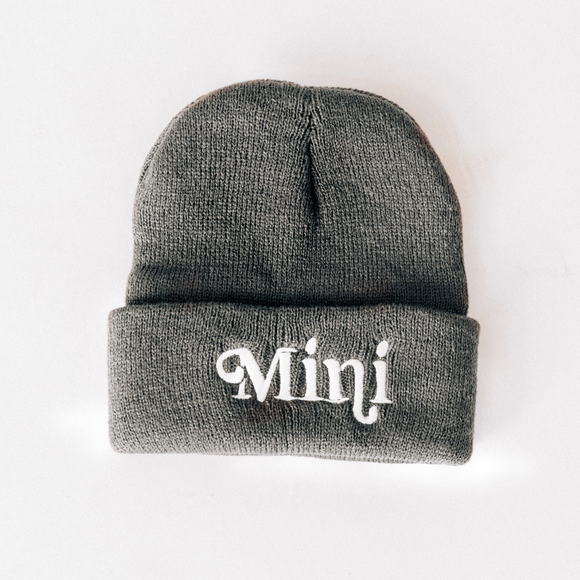 Matching Knit Hats- Mini- Dark Gray: Toddler Size