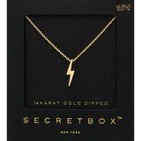 Secret Box Gold Dipped Thunderbolt Pendant Necklace: Gold