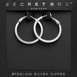 SECRET BOX_Sterling Silver Metal Hoop Earrings: Silver