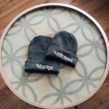 Matching Knit Hats- Little Man- Dark Gray: Youth Size