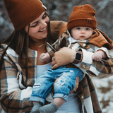 YOUTH Hooded Brown & Gray Flannel Jacket