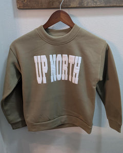Youth "Up North" Crewneck - Olive