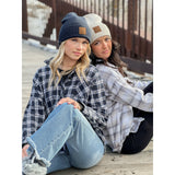 Unisex Classic Oversized Logo CC Beanie: Ivory
