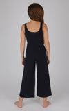 Girls Interlock Everyday Wide Flare Leg Crop Romper: Black