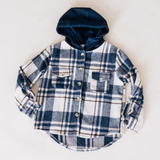 ADULT Hooded Navy Plaid Flannel