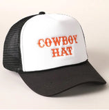 "Cowboy Hat" Trucker Hat - Black & White