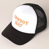 "Cowboy Hat" Trucker Hat - Black & White