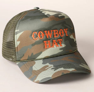 "Cowboy Hat" Trucker Hat - Camo