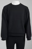 Girls Soft Scuba Zuri Crew Neck Sweatshirt - Black