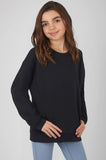 Girls Soft Scuba Zuri Crew Neck Sweatshirt - Black