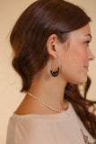 BLACK CLUSTER HEMATITE OVAL HOOP EARRINGS