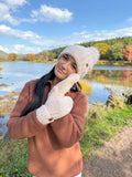 Cozy Yarn C.C Hat and Mitten Set: White
