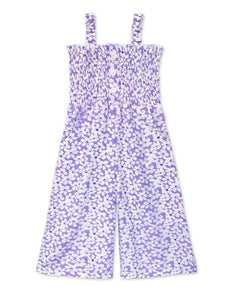 Girl's Purple Floral Romper