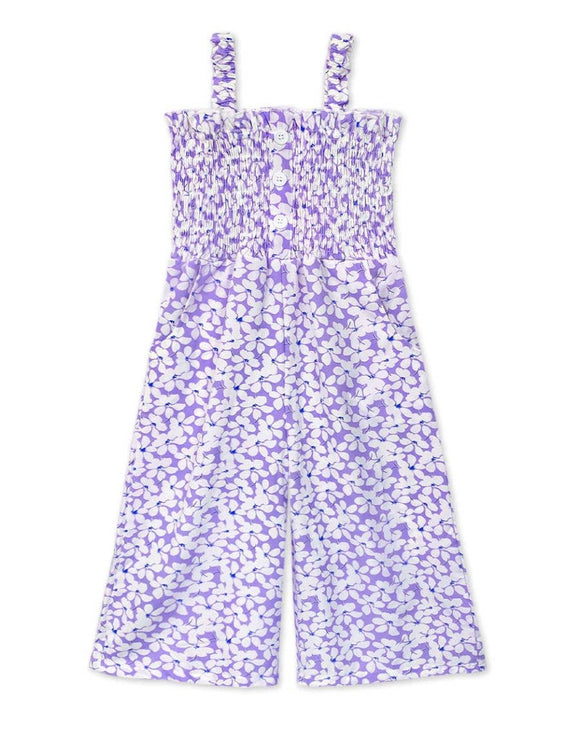 Girl's Purple Floral Romper