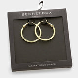 SECRET BOX_14K Gold Dipped Metal Hoop Earrings
: Gold