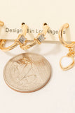 Heart And Rhinestone Charms Hoop Earrings Set: G