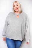 Women's Curvy Chain Embellished Long Sleeve Top