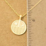 Gold Dipped Sun Moon Round Coin Pendant Necklace: G