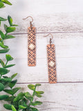 Rock All Night Copper Dangle Earrings: Copper
