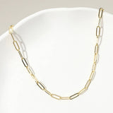 Paperclip Chain Necklace: Yellow Gold