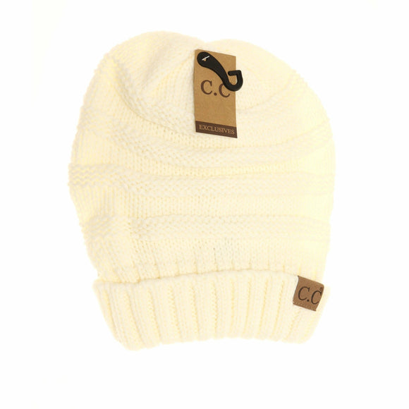 Slouchy CC Beanies: Ivory