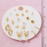 Ten Pair Floral & Butterfly Mixed Earrings Set