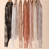 Long Sleeve Lace Blouse: Apricot