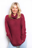Women's Long Sleeves Cowl Neck Knitted Sweater