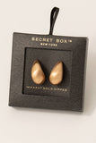 Secret Box Brushed Gold Dipped Small Tear Drop Earrings: GD