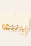 Heart And Rhinestone Charms Hoop Earrings Set: G