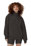 Women's Long Sleeve Half Zip Sweatshirt Fleece Oversized Pullover Sweater