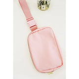 Solid Color Crossbody Fanny Pack Belt Bag: LIGHT PINK