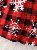 Toddler Buffalo Plaid Snowflake Long Sleeve Dress