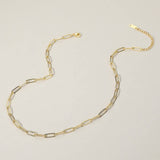 Paperclip Chain Necklace: Yellow Gold