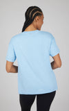 Women's Super Soft Boxy Full Length T shirts - 2 Pack: Light Blue/White