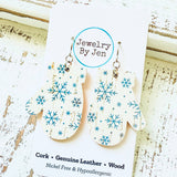 Mitten Earrings: Snowflakes