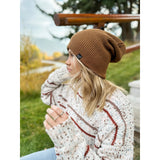 Unisex Waffle Knit Cuffed/Slouchy C.C. Beanie: Navy