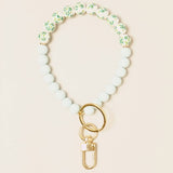 Ceramics Beaded Bracelet Key Chain: Yellow