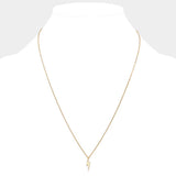 Secret Box Gold Dipped Thunderbolt Pendant Necklace: Gold