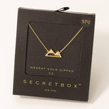 Secret Box Gold Dipped Mountain Pendant Necklace: GD
