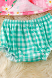 Watermelon Gingham Printed Baby Set