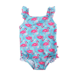 Baby Ruffled One Piece Swimsuit - Franny Flamingo