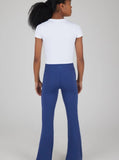 Girls Lux Waist Band Ruching Flared Pant - Twilight Blue