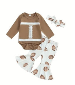 Baby Girl Football Outfit 3pc Set