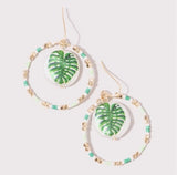 Flower Print Round Drop Earrings