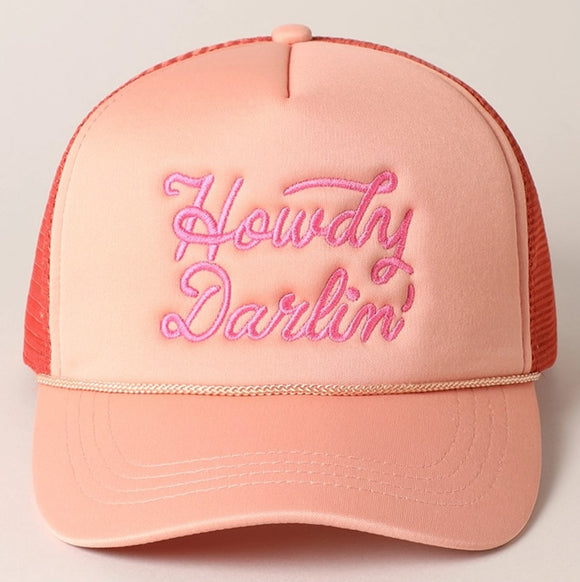 Howdy Darlin' Trucker Hat - Pink