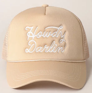 Howdy Darlin' Trucker Hat - Tan