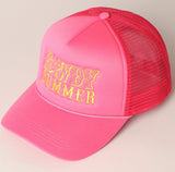 Howdy Summer Trucker Hat - Pink