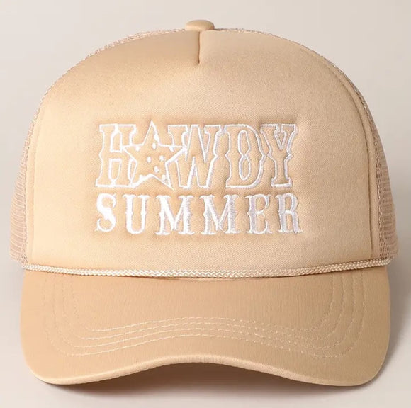 Howdy Summer Trucker Hat - Tan