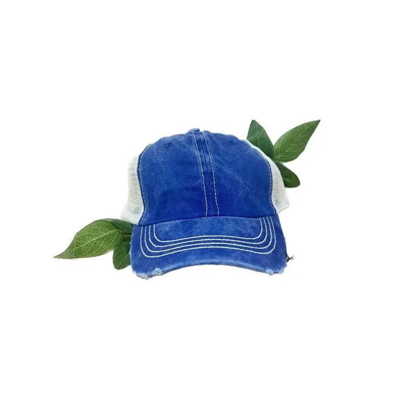 Kid's Blue Distressed Baseball Cap